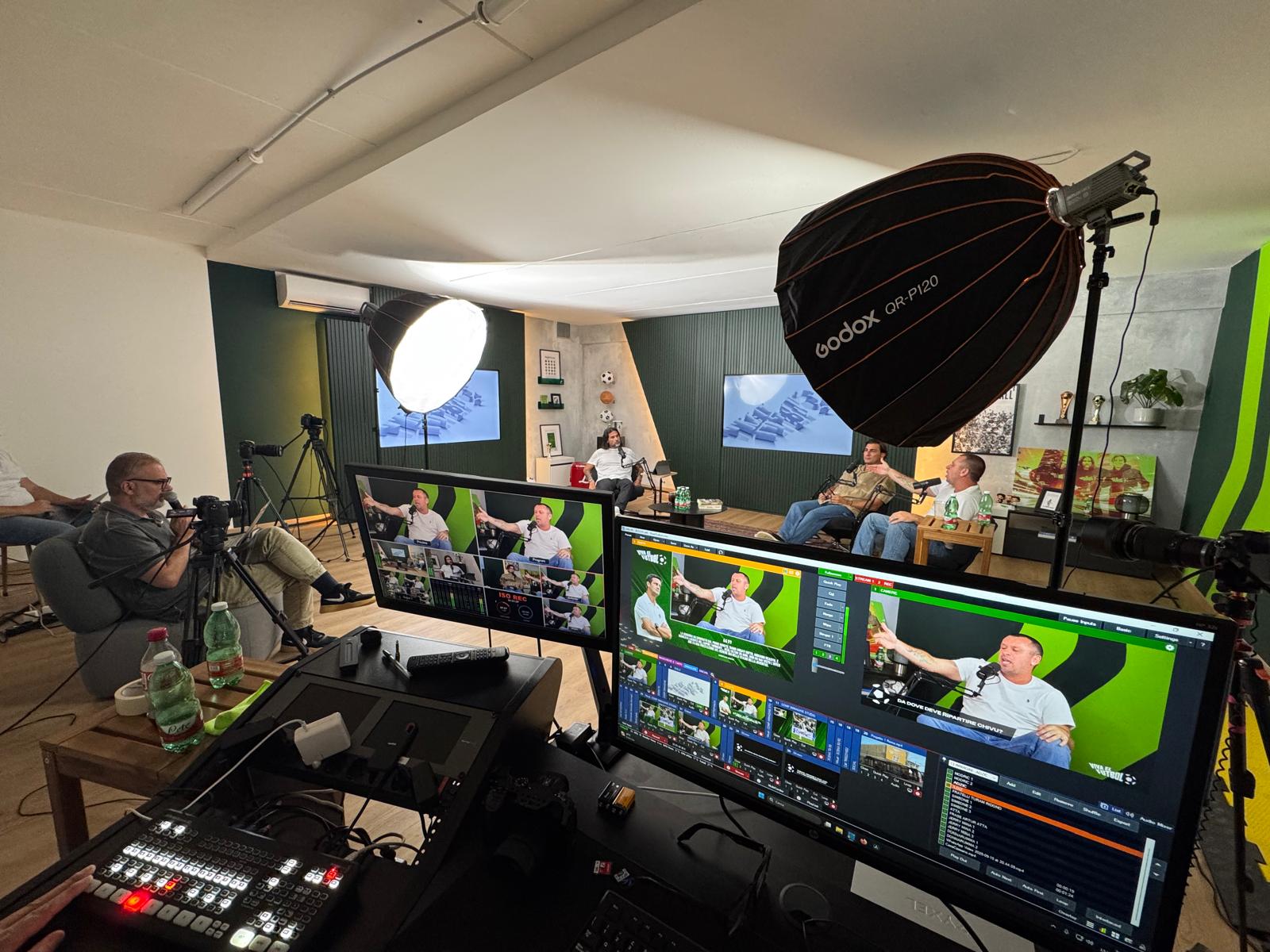 Produzione Viva El Futbol nel set di Assago